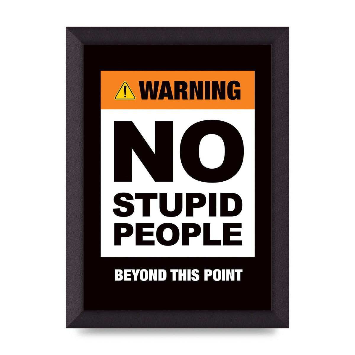 No Stupid People" Wall Art - A4 framed