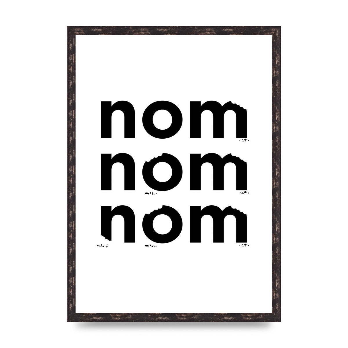Nom Nom Nom" Art For The Home - A2 framed