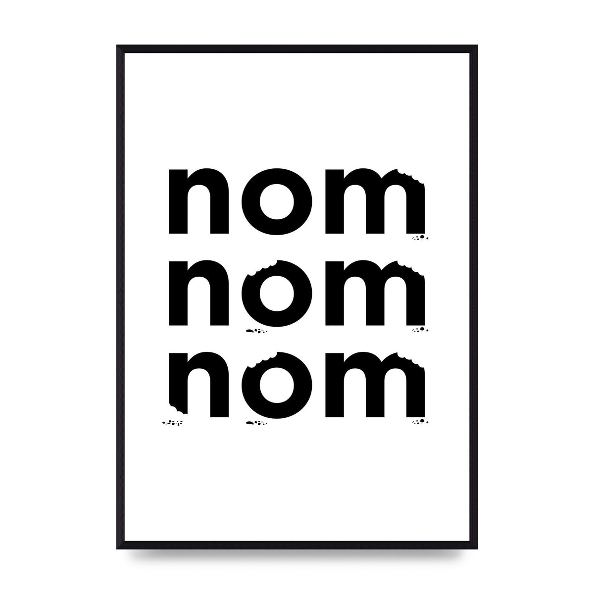Nom Nom Nom" Art For The Home - A2 framed