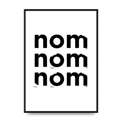 Nom Nom Nom" Art For The Home - A2 framed