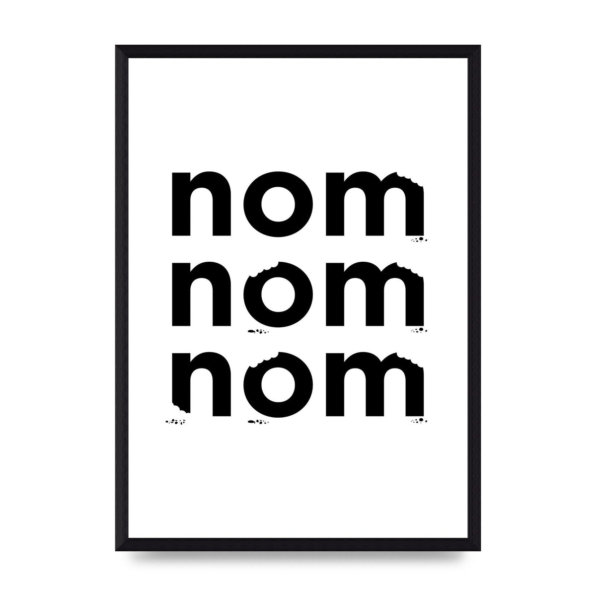 Nom Nom Nom" Art For The Home - A3 framed