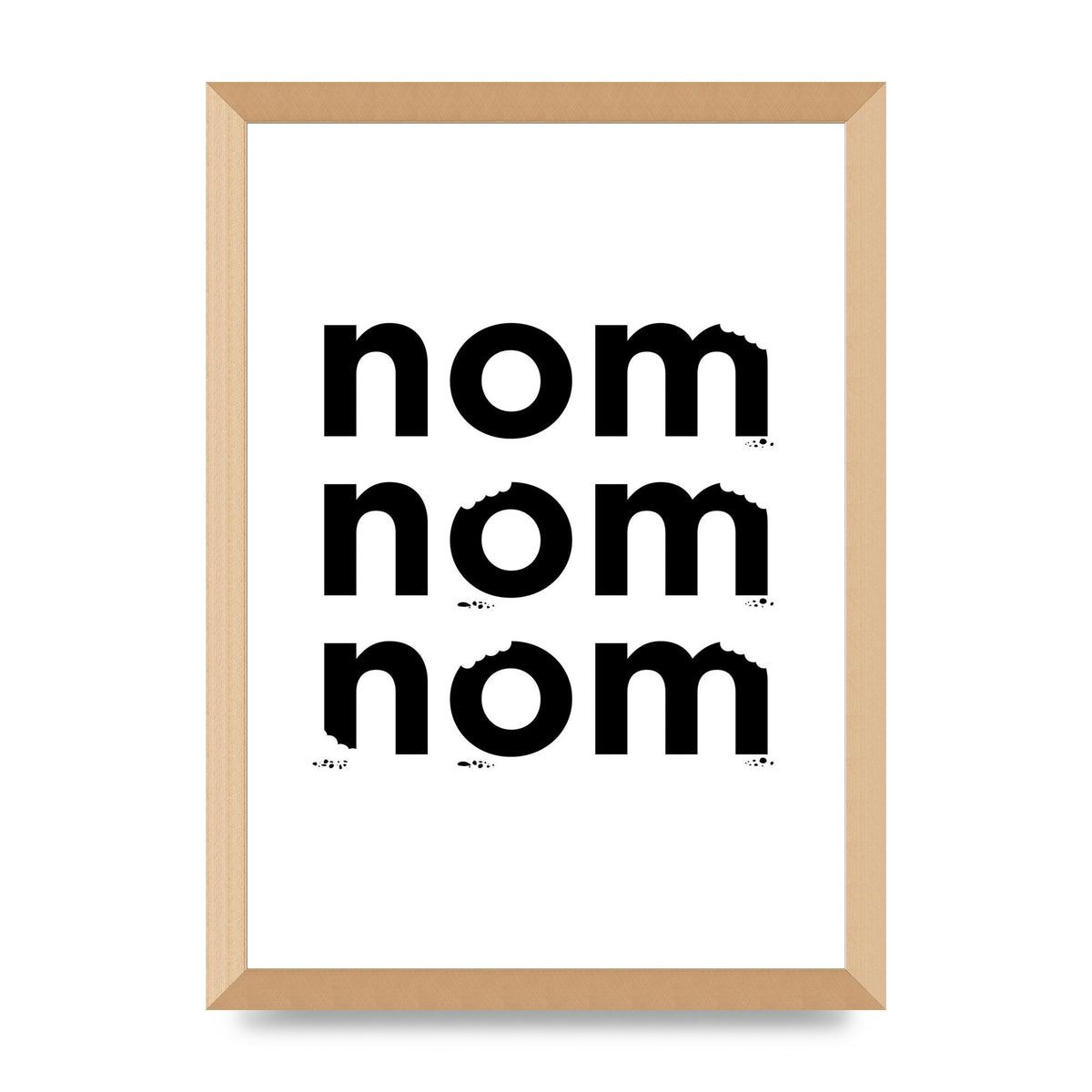 Nom Nom Nom" Art For The Home - A3 framed