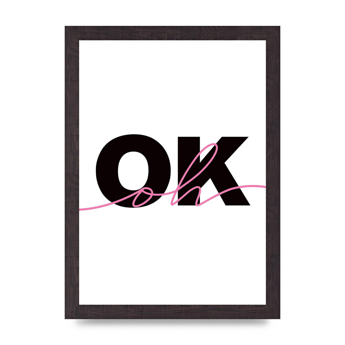 Oh Ok" Wall Art - A4 framed