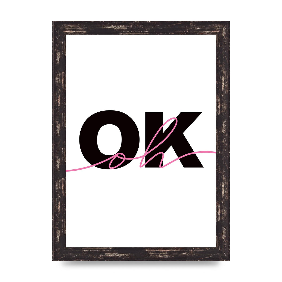 Oh Ok" Wall Art - A4 framed
