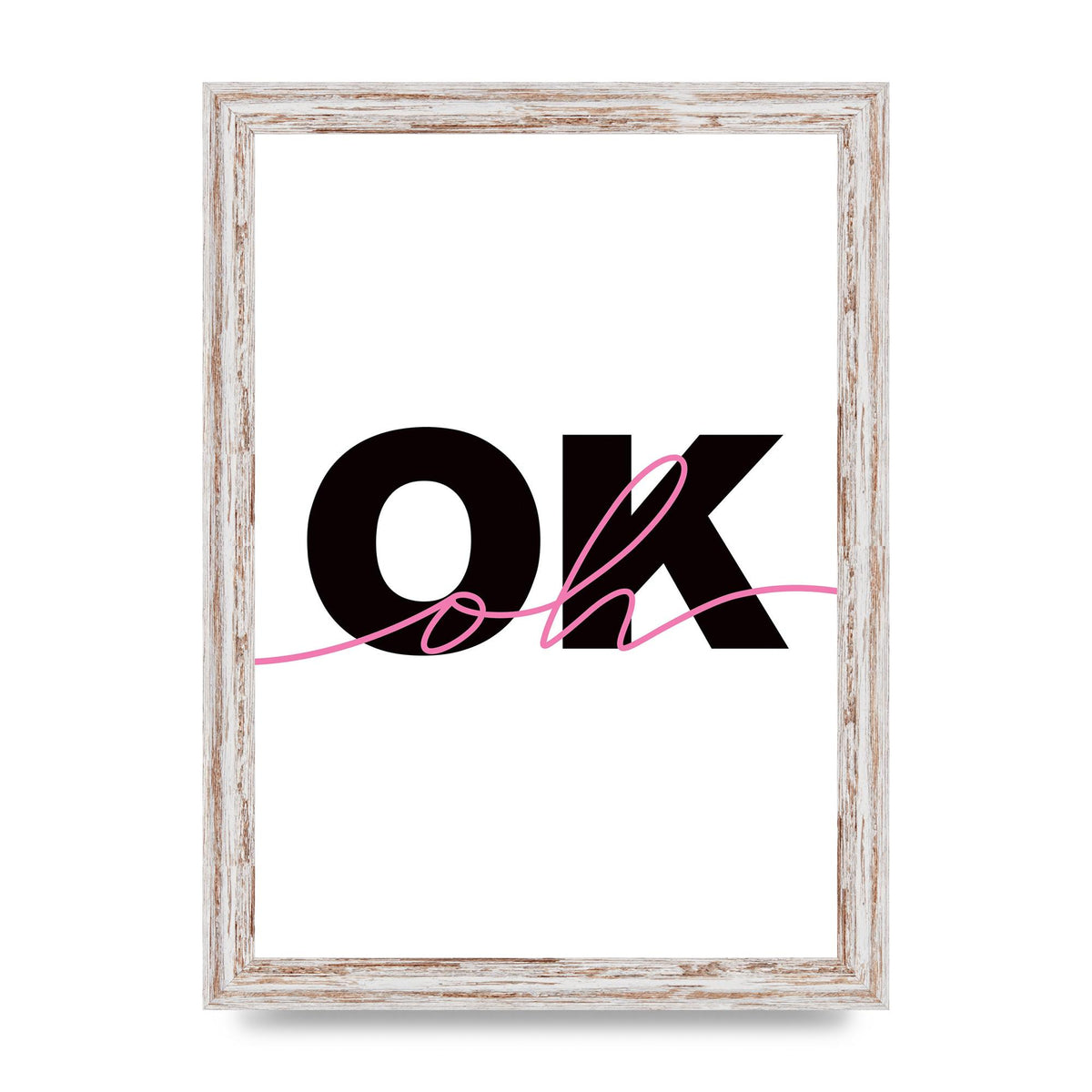 Oh Ok" Wall Art - A4 framed