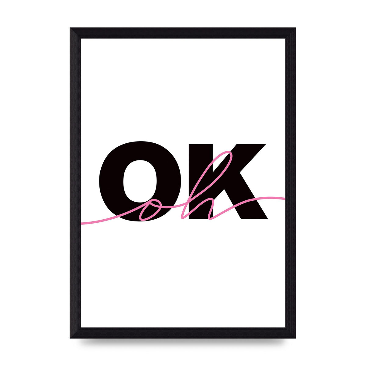 Oh Ok" Wall Art - A4 framed