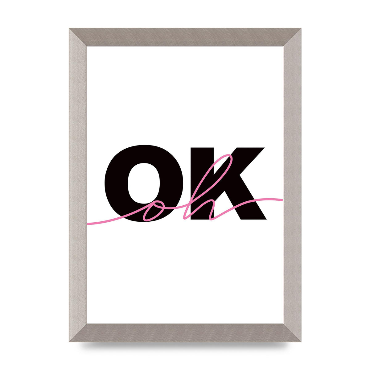 Oh Ok" Wall Art - A4 framed