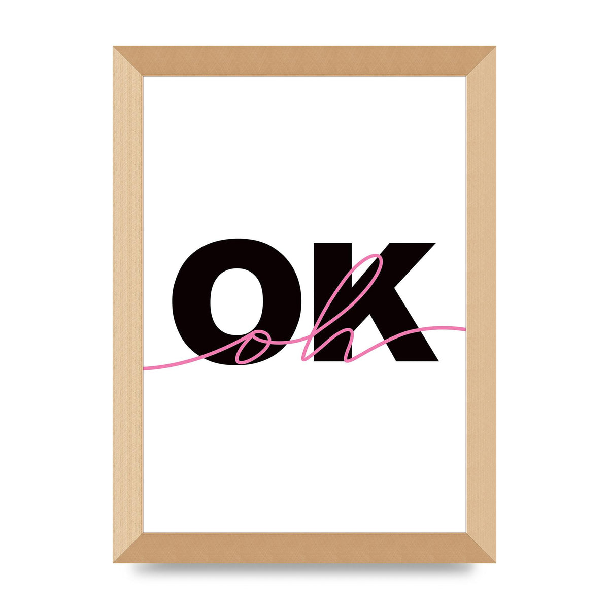 Oh Ok" Wall Art - A4 framed