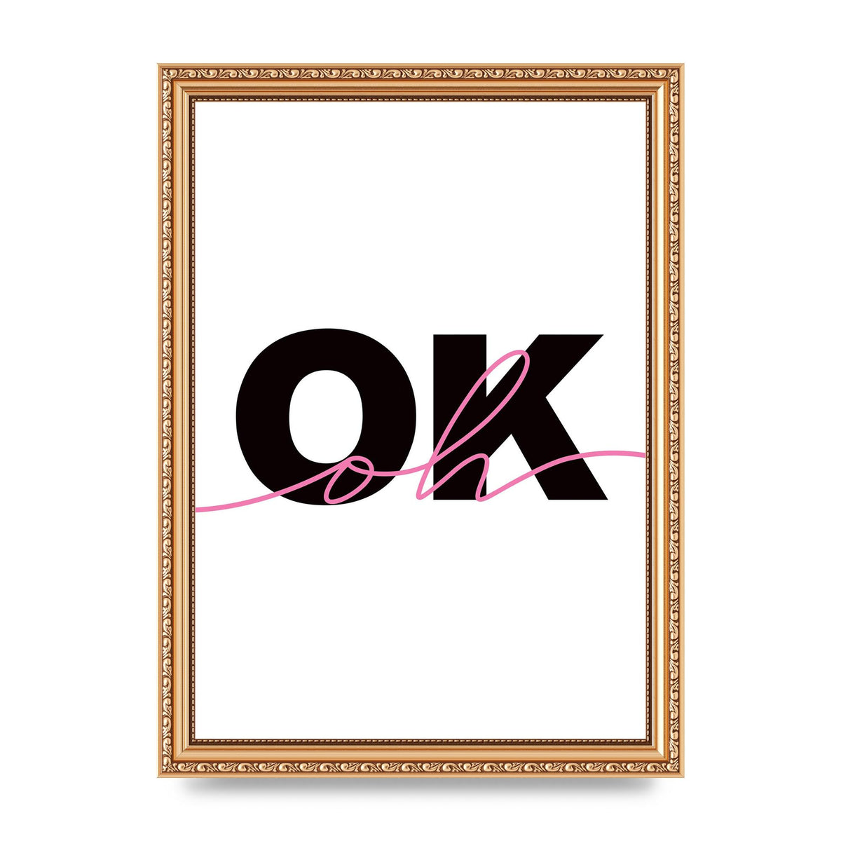 Oh Ok" Wall Art - A4 framed