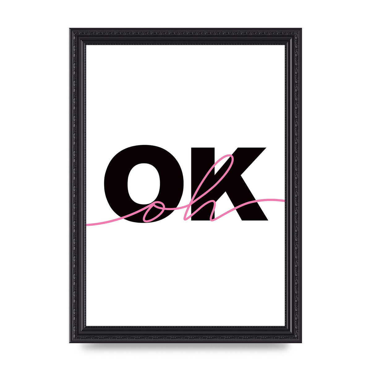 Oh Ok" Wall Art - A4 framed