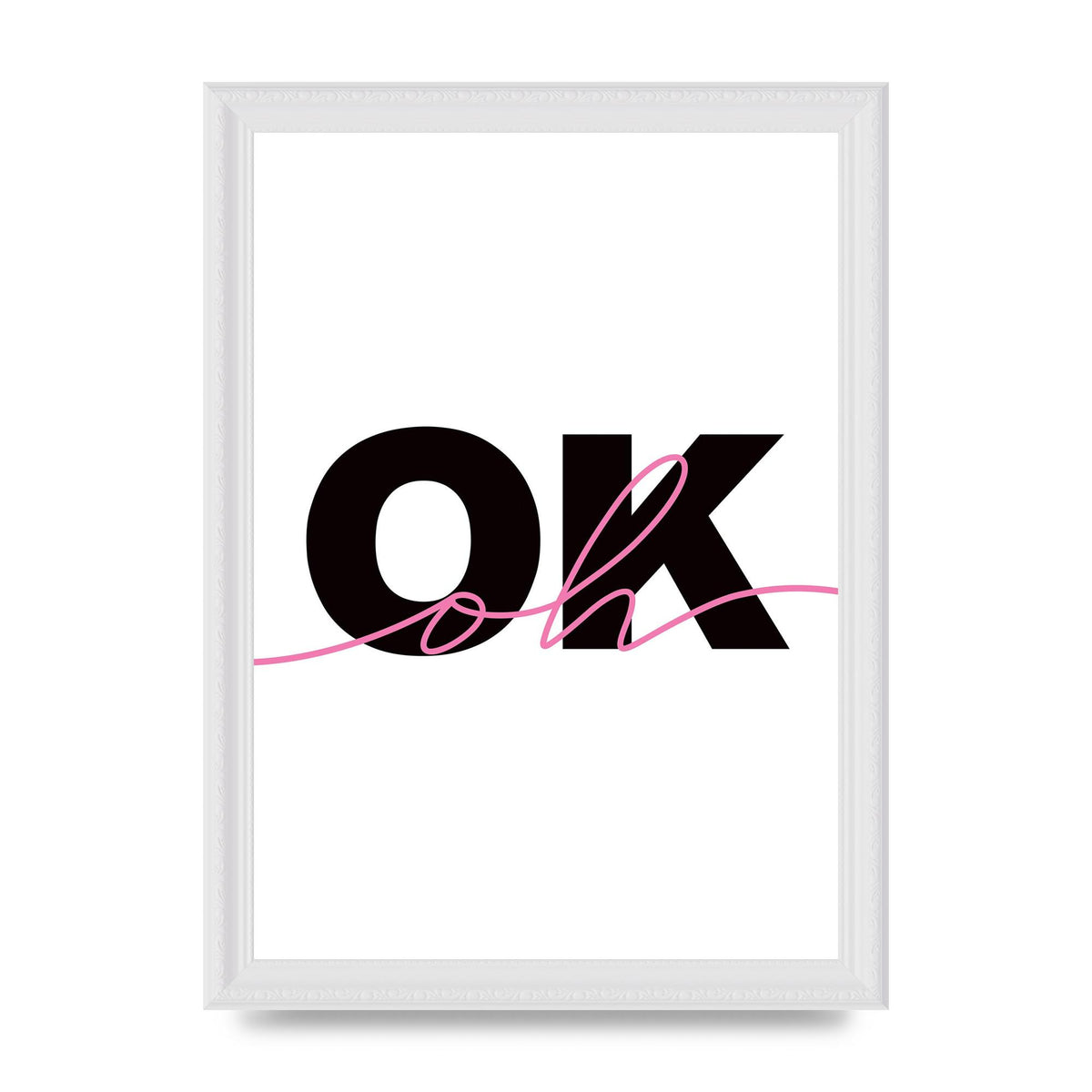 Oh Ok" Wall Art - A4 framed