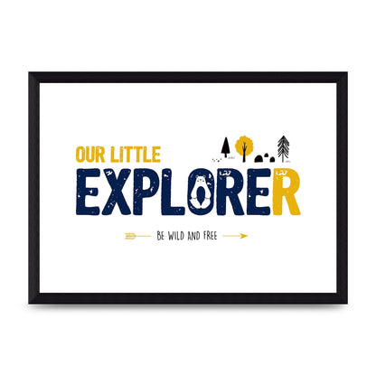 Our Little Explorer Printed Poster - A4 framed