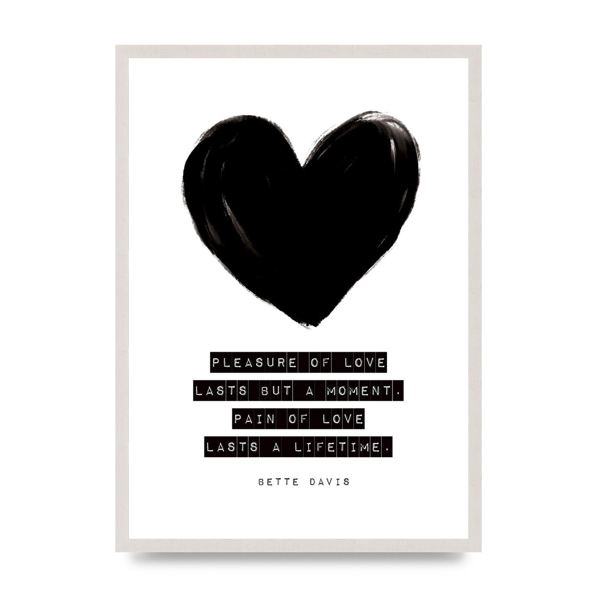 Pleasure Of Love print in an A2 white saw cut grain frame