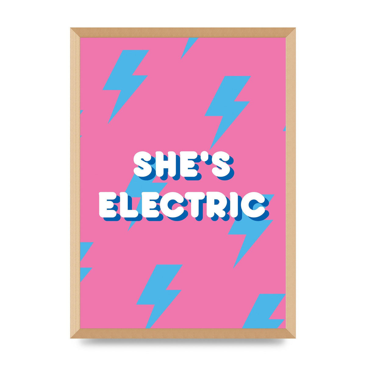 Shes Electric" Printed Poster - A2 framed