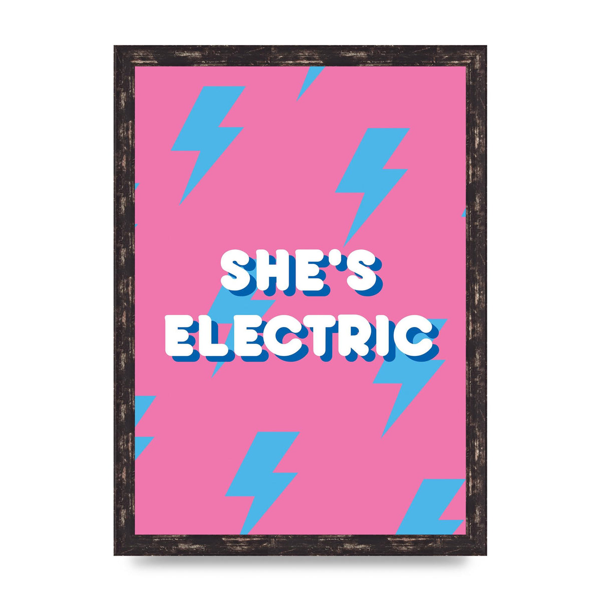 Shes Electric" Printed Poster - A3 framed