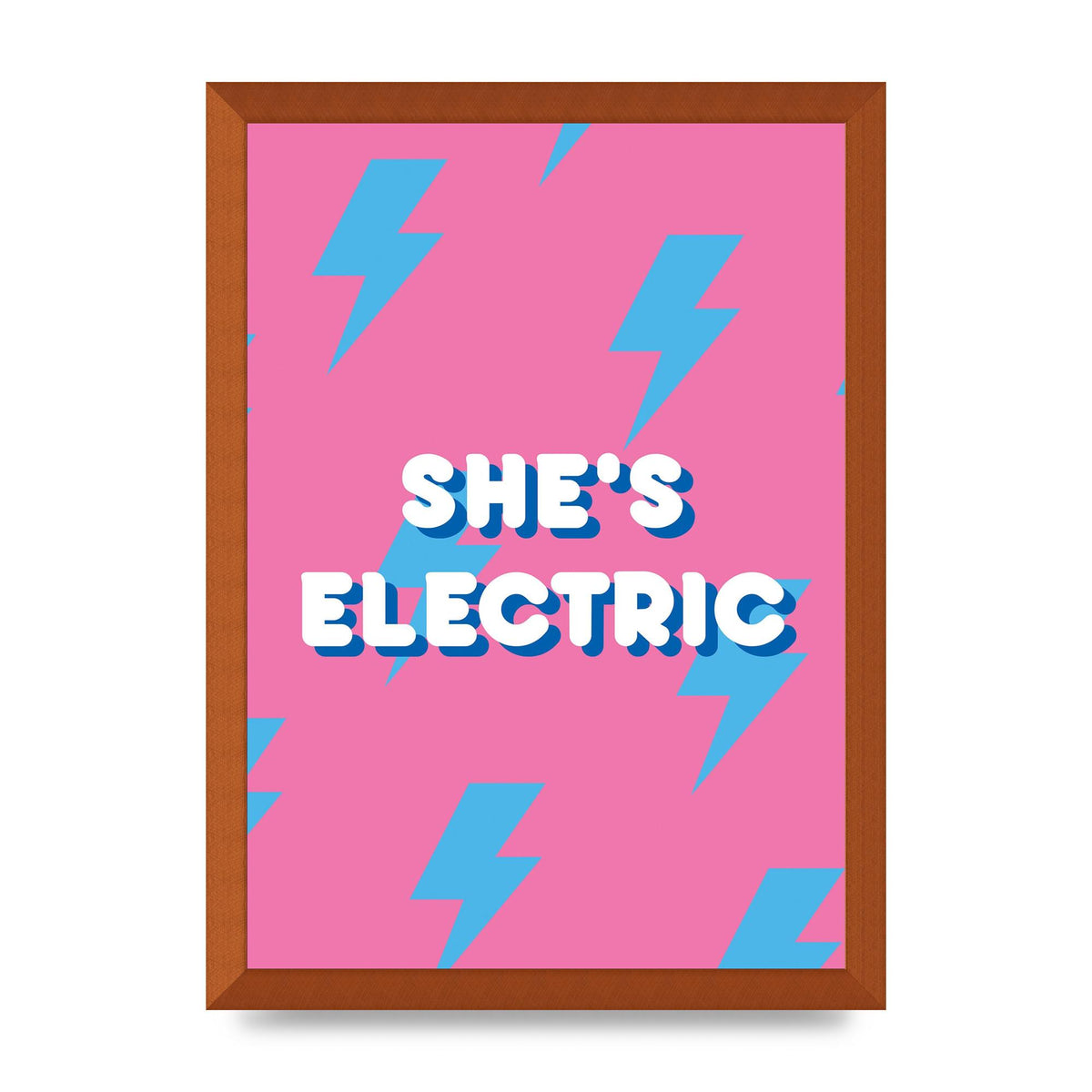 Shes Electric" Printed Poster - A3 framed