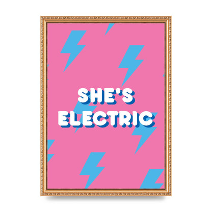 Shes Electric" Printed Poster - A3 framed