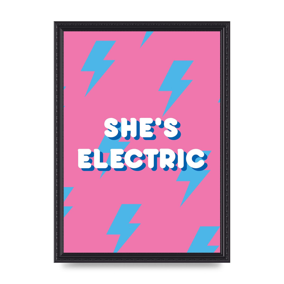 Shes Electric" Printed Poster - A3 framed