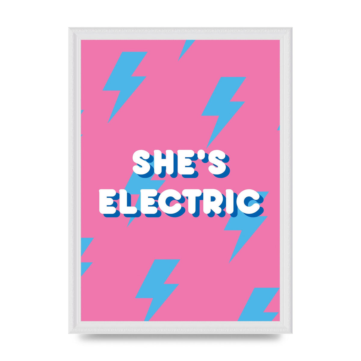 Shes Electric" Printed Poster - A3 framed