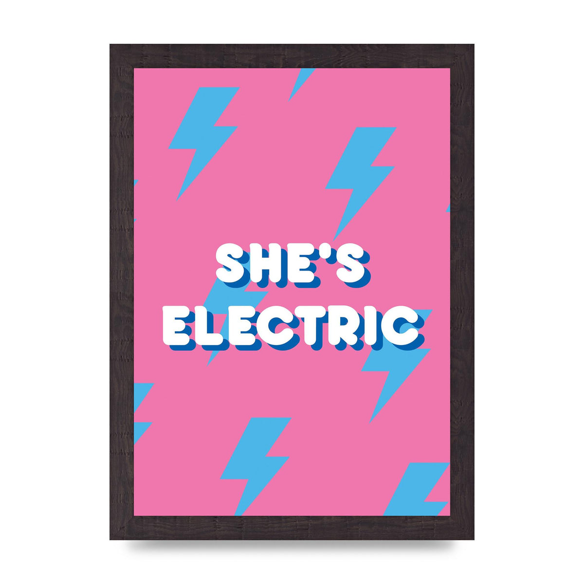 Shes Electric" Printed Poster - A4 framed