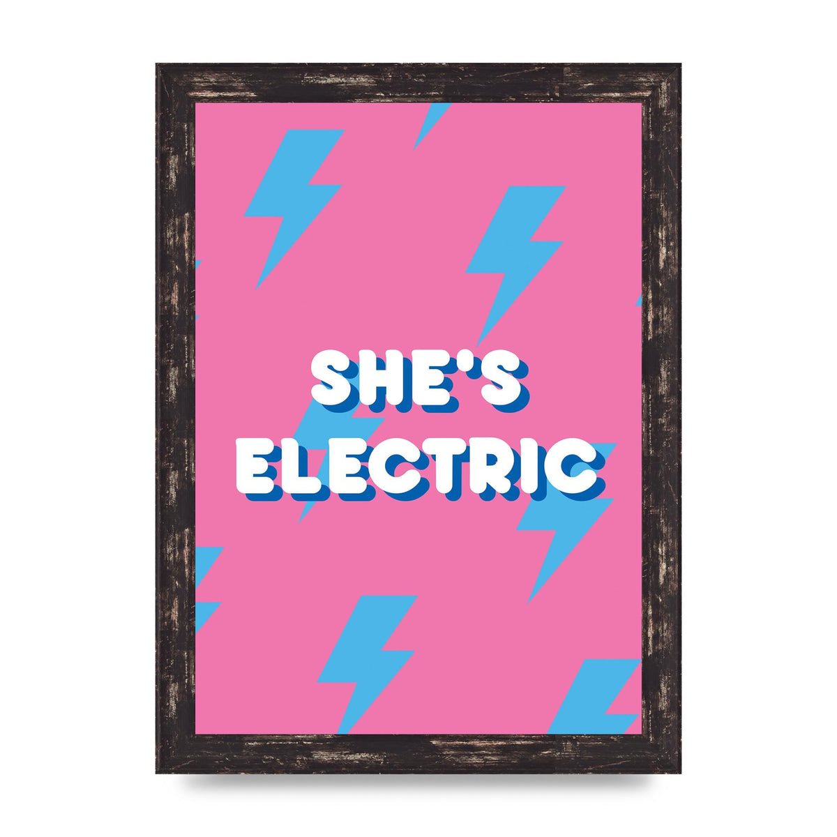 Shes Electric" Printed Poster - A4 framed