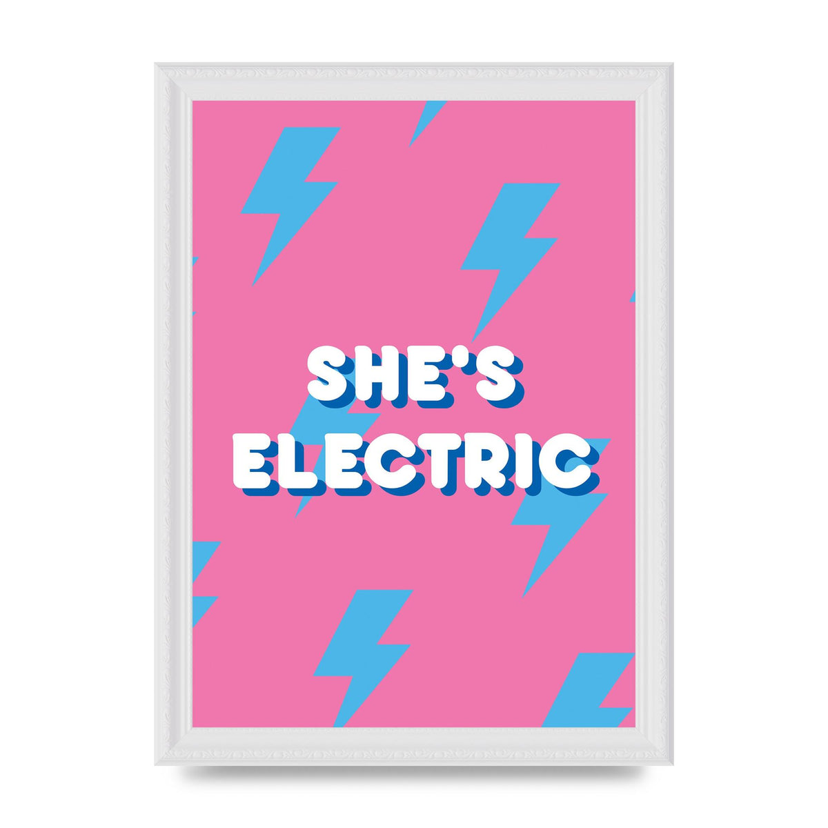 Shes Electric" Printed Poster - A4 framed
