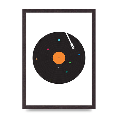 Vinyl Space Wall Art - A3 framed
