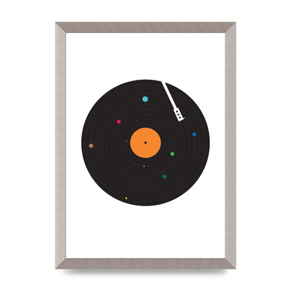 Vinyl Space Wall Art - A3 framed