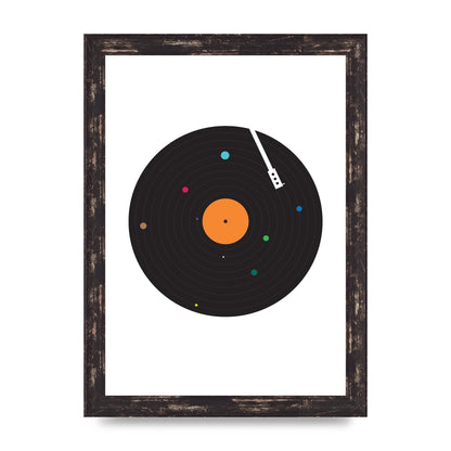Vinyl Space Wall Art - A4 framed