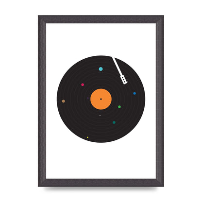 Vinyl Space Wall Art - A4 framed