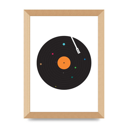 Vinyl Space Wall Art - A4 framed
