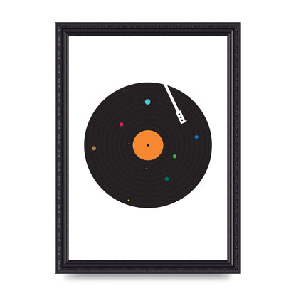 Vinyl Space Wall Art - A4 framed