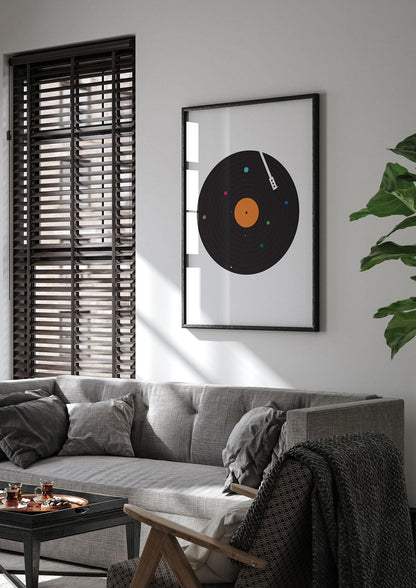 Vinyl Space Wall Art - living room 1