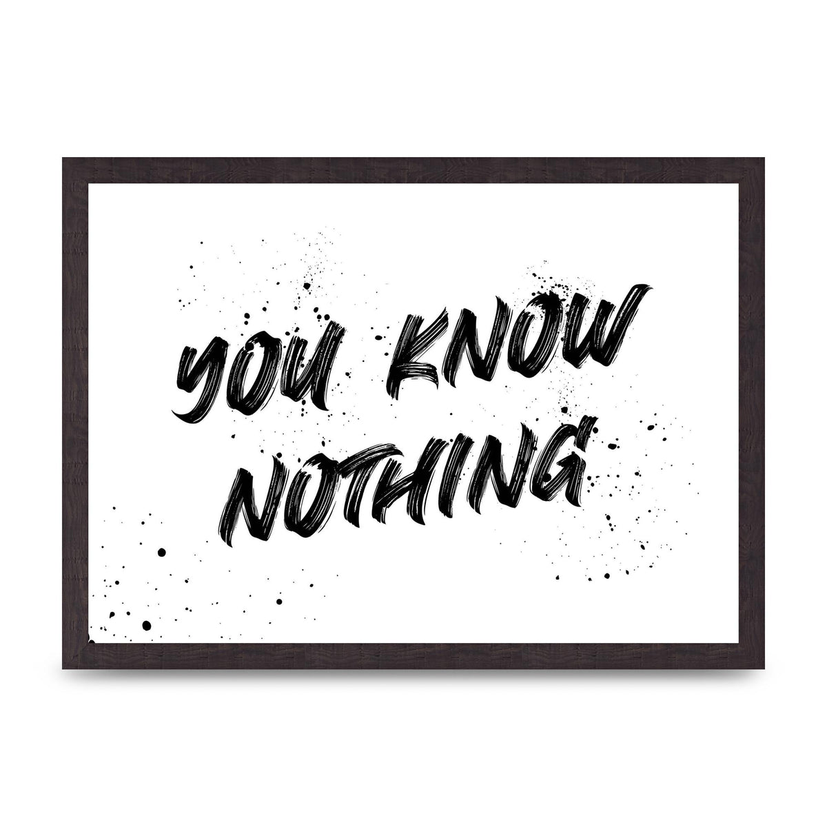 You Know Nothing" Wall Art - A3 framed