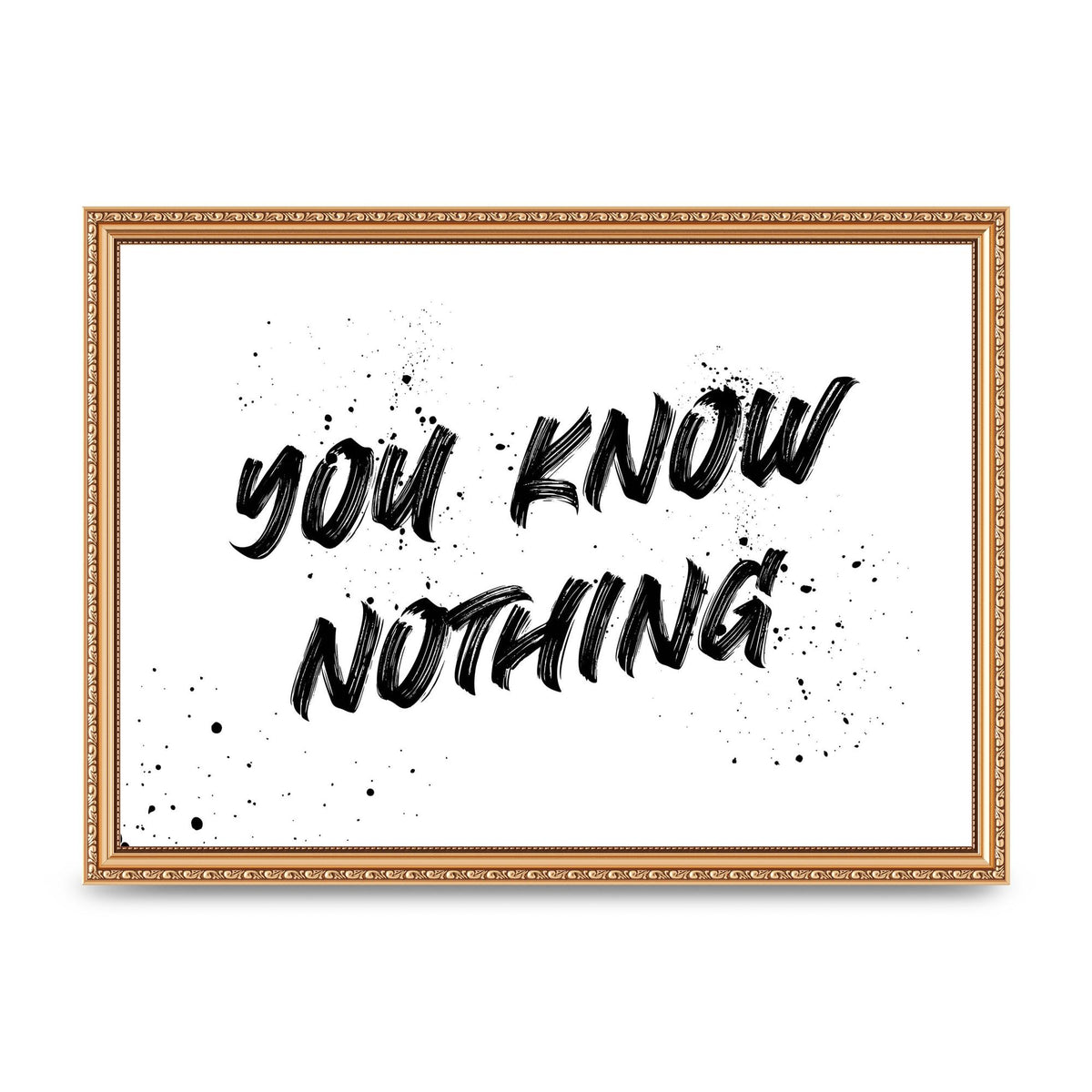 You Know Nothing" Wall Art - A3 framed