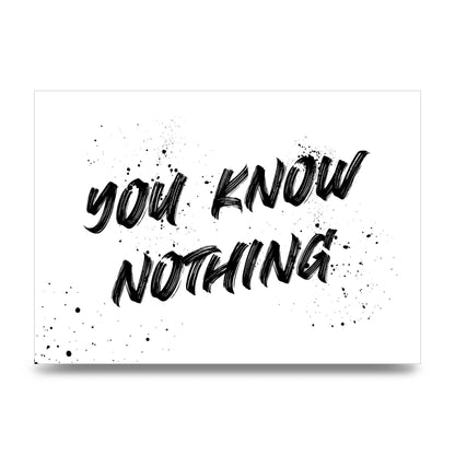 You Know Nothing" Wall Art - unframed print