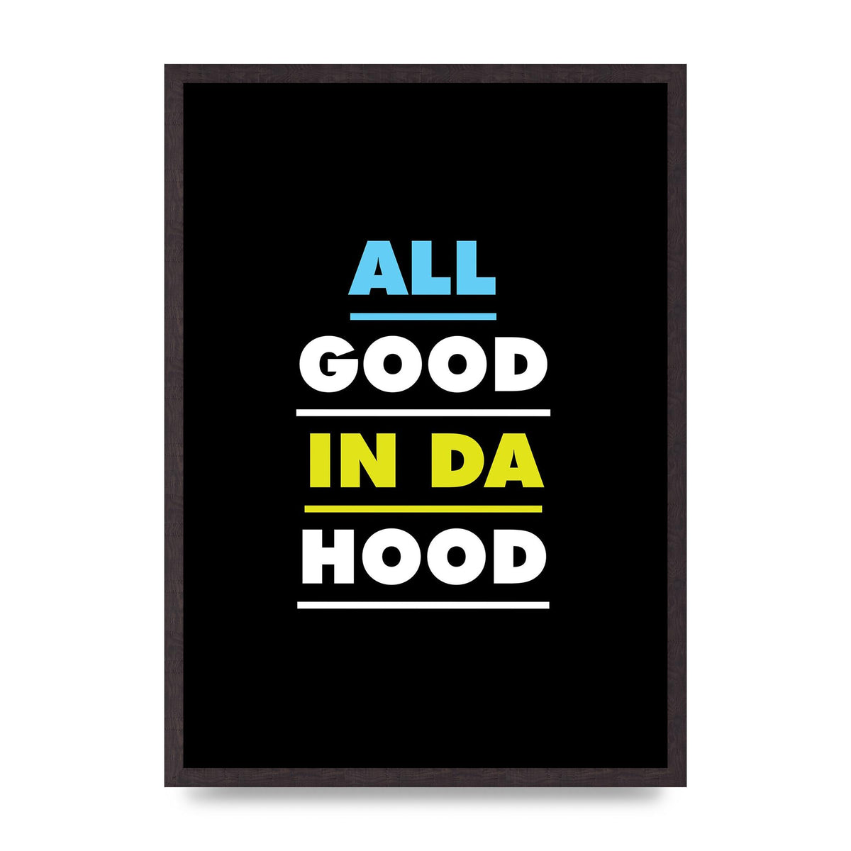 All Good In Da Hood" Art For The Home - A2 framed