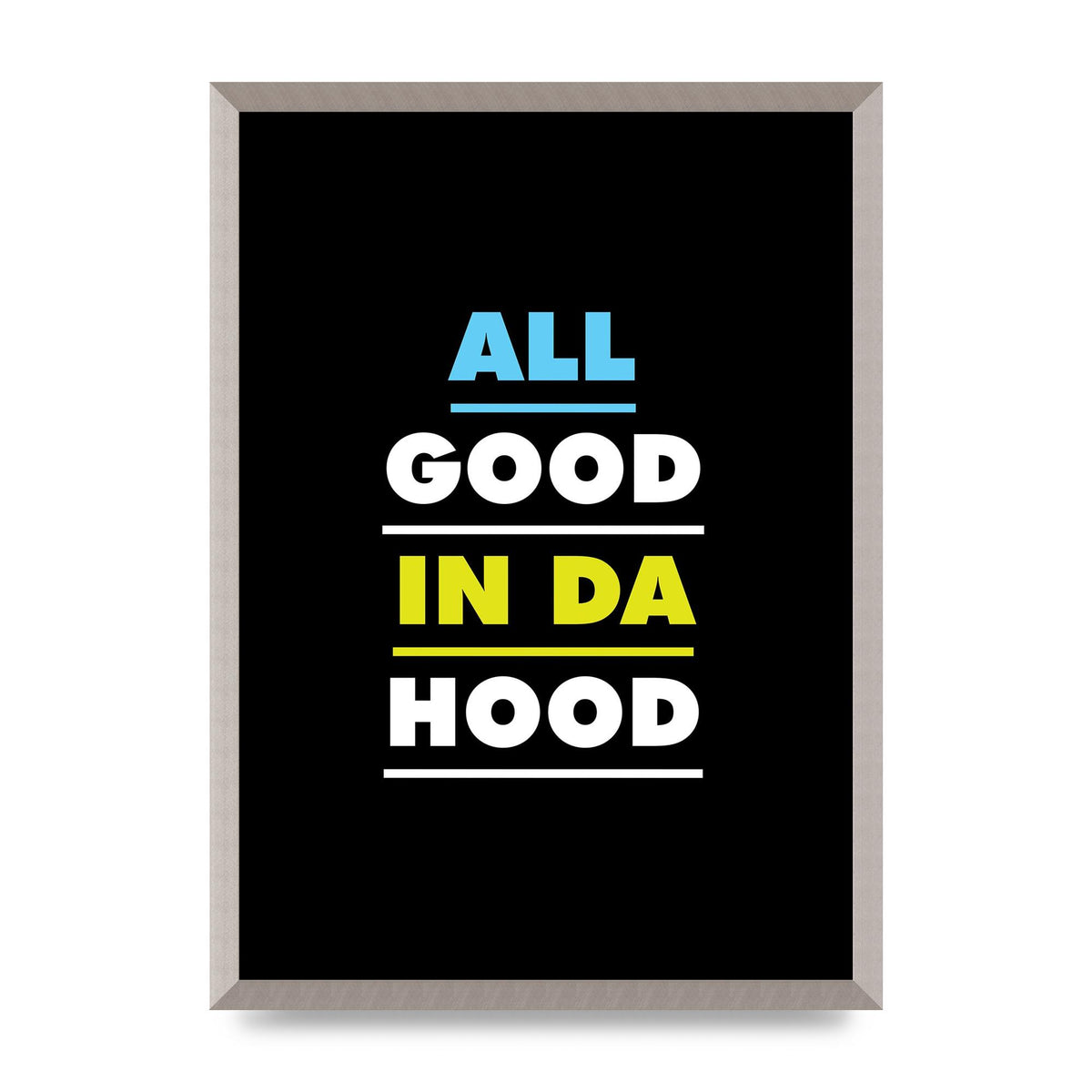 All Good In Da Hood" Art For The Home - A2 framed