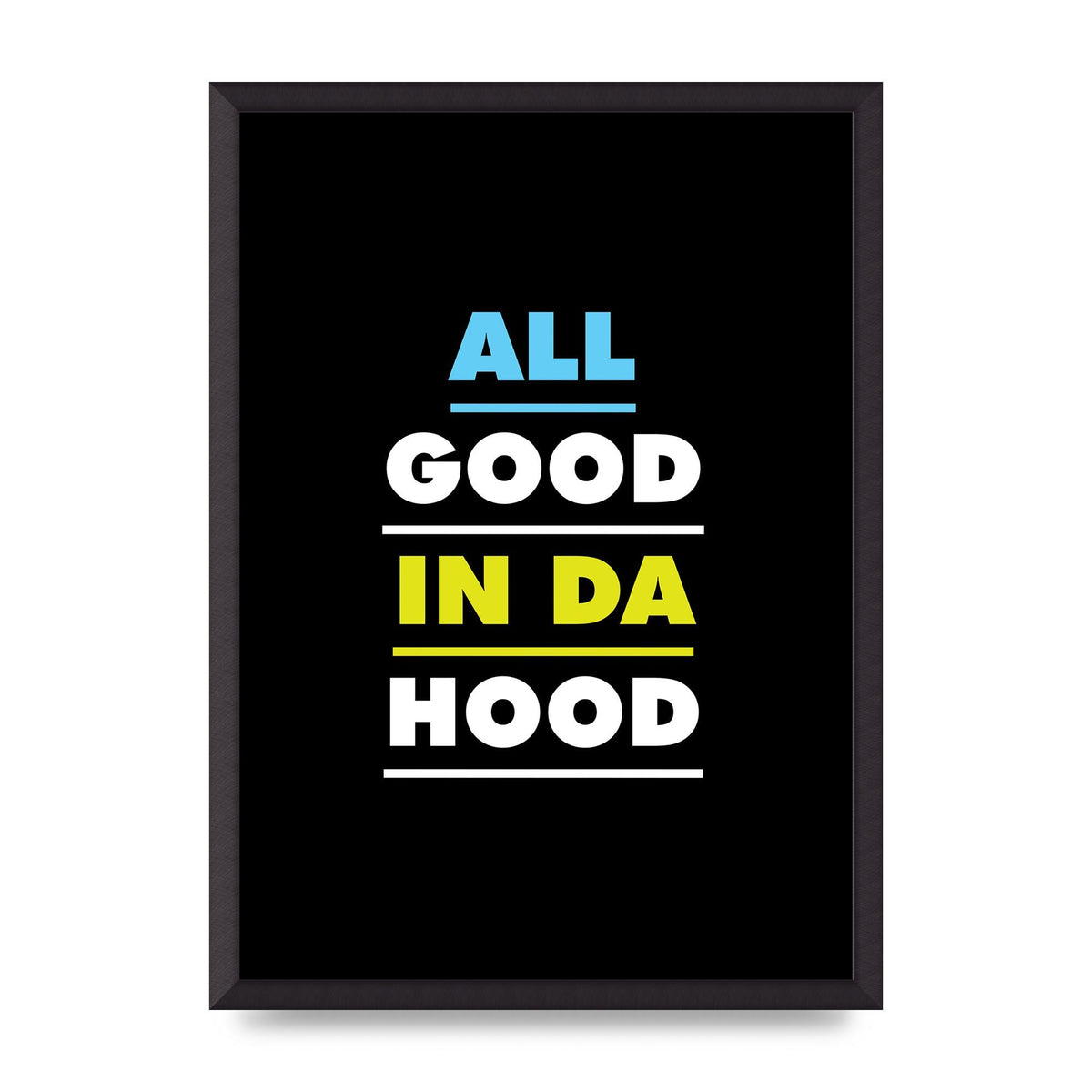 All Good In Da Hood" Art For The Home - A2 framed