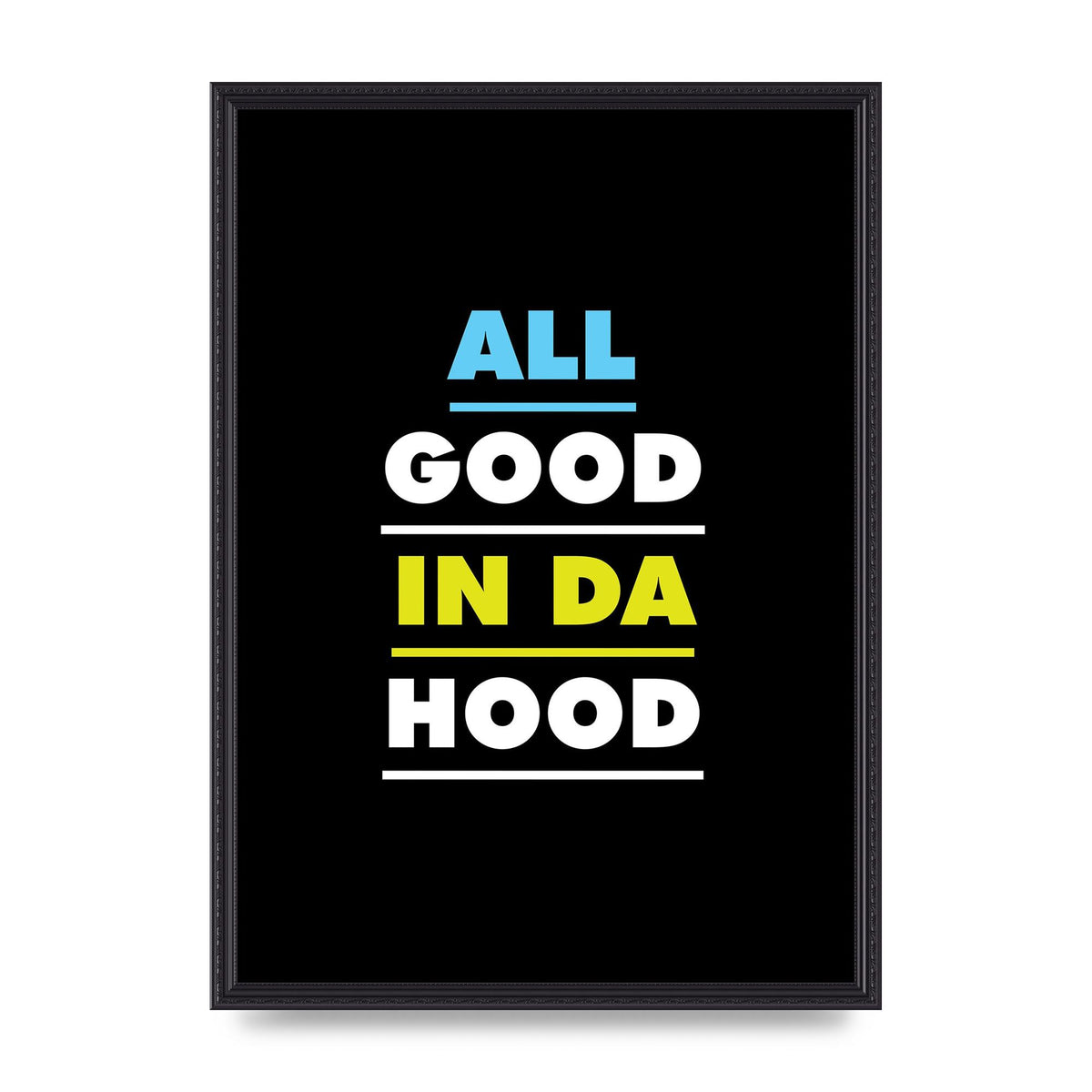 All Good In Da Hood" Art For The Home - A2 framed
