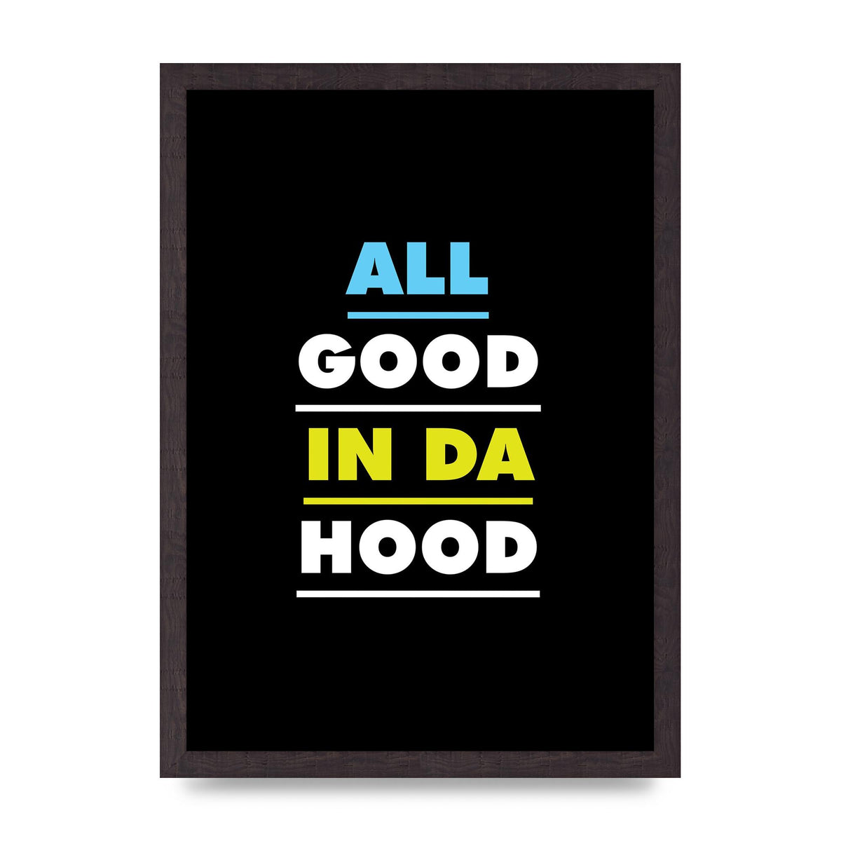 All Good In Da Hood" Art For The Home - A3 framed