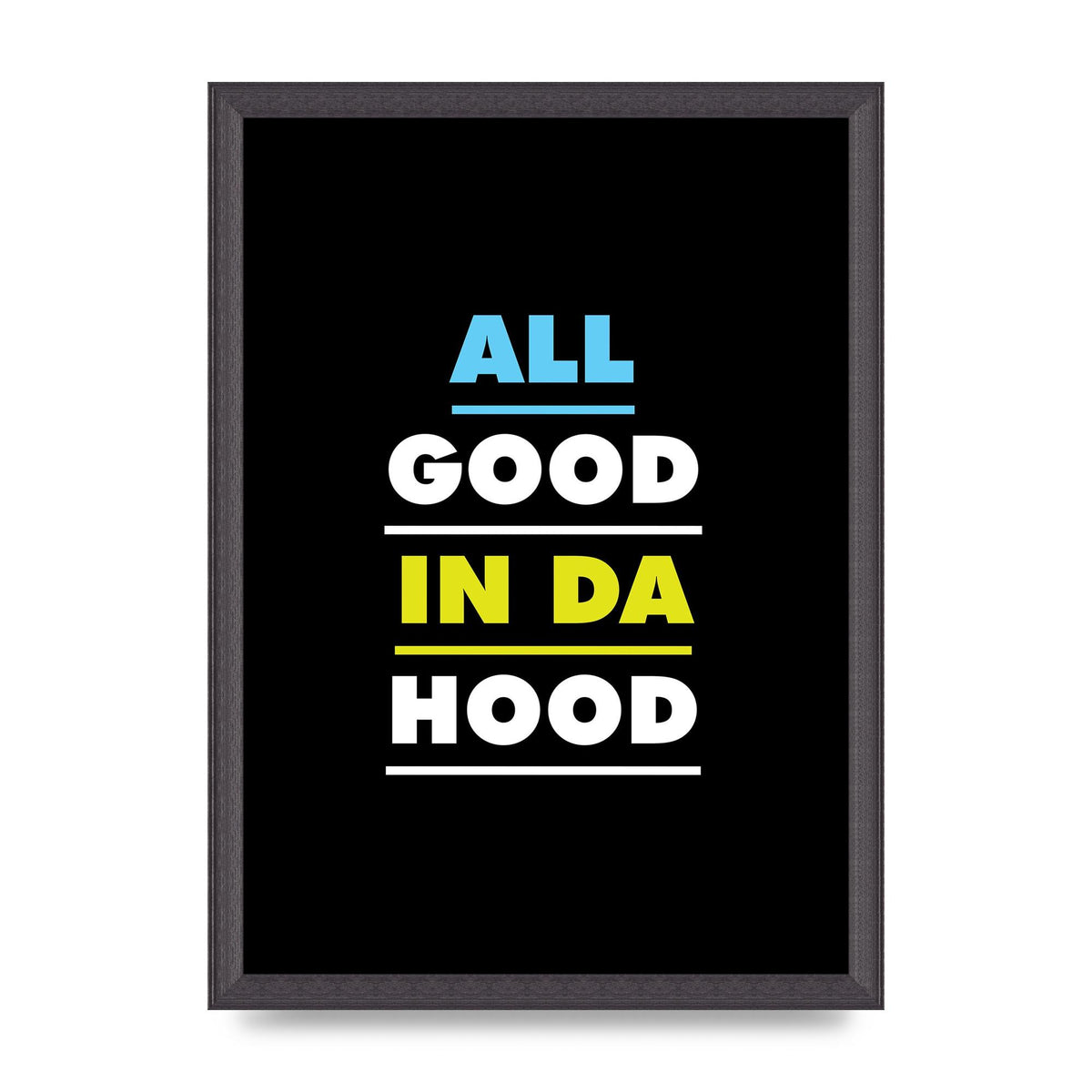 All Good In Da Hood" Art For The Home - A3 framed