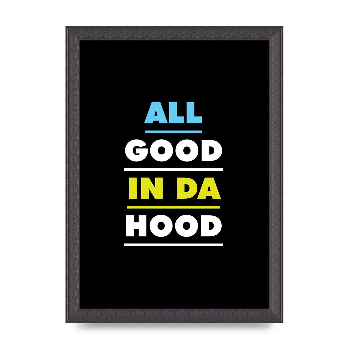 All Good In Da Hood" Art For The Home - A4 framed
