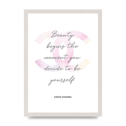 Beauty Begins Art For The Home - A3 framed