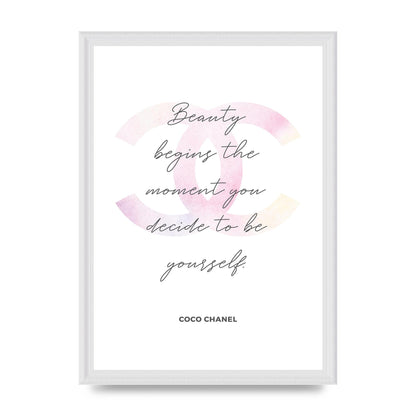 Beauty Begins Art For The Home - A3 framed