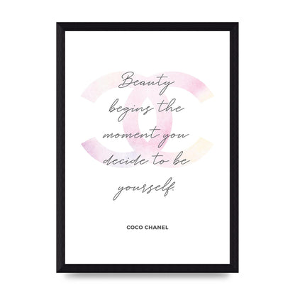 Beauty Begins Art For The Home - A4 framed