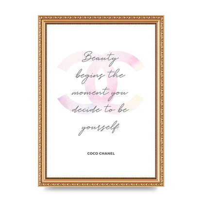 Beauty Begins Art For The Home - A4 framed