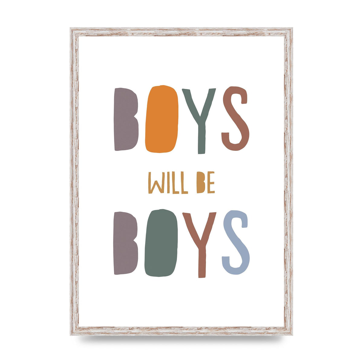 Boys Will Be Boys" Printed Poster - A2 framed