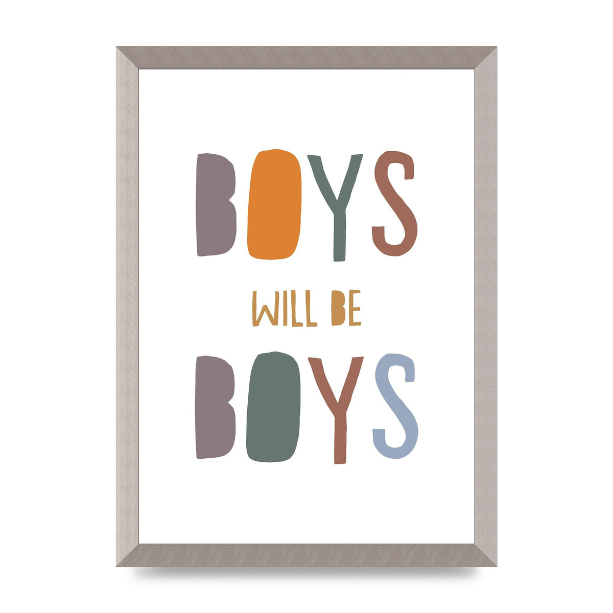 Boys Will Be Boys" Printed Poster - A3 framed