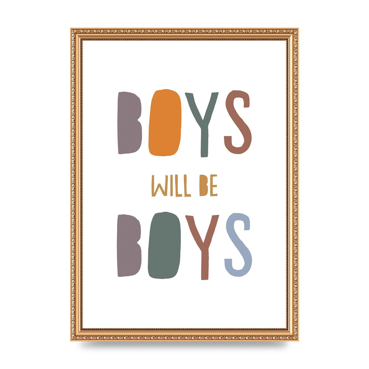 Boys Will Be Boys" Printed Poster - A3 framed